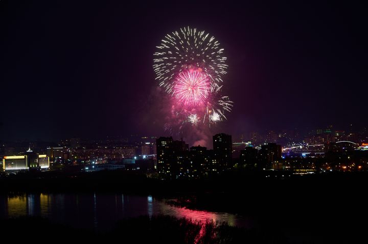 Яркая годовщина: празднование Дня Победы в Кемерове завершилось зрелищным салютом