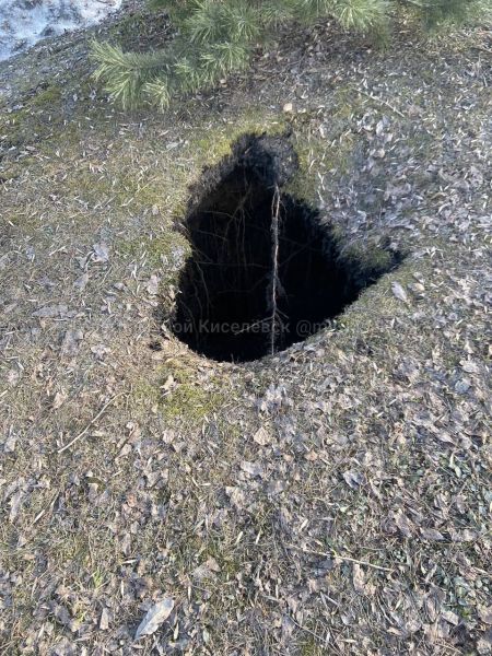 «Опасная яма» на аллее обеспокоила жителей кузбасского города