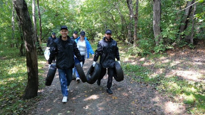 Кемеровчане вывезли с берега Томи четыре кубометра мусора