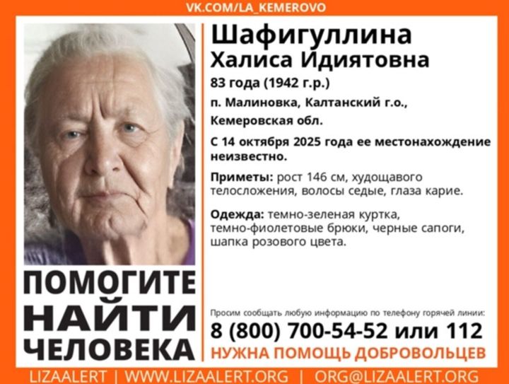 Женщина в розовой шапке пропала в Кузбассе